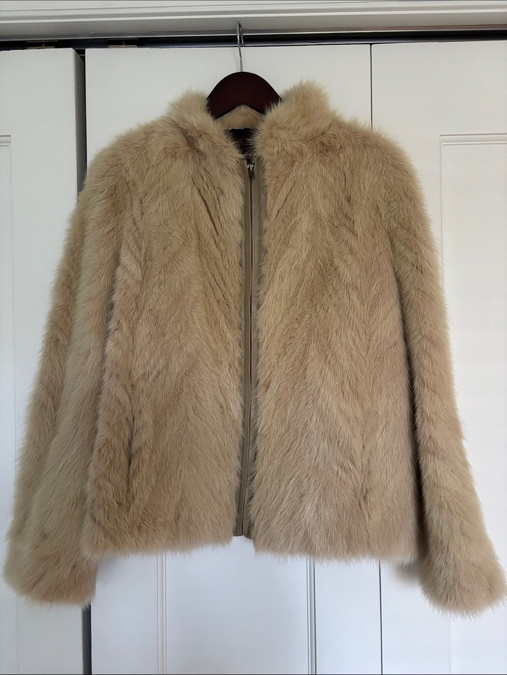 Genuine Mink Jacket with leather trim
